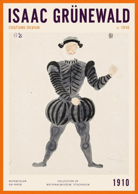 Isaac Grünewald Costume Design C. 1910 No2 - Plakát