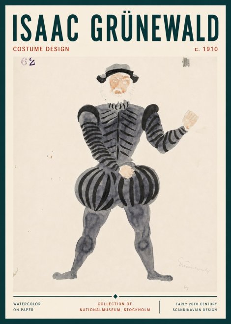 Isaac Grünewald Costume Design C. 1910 No3 - Plakát