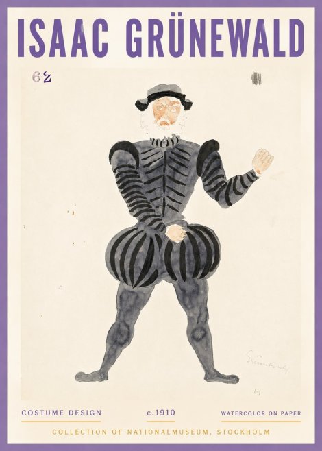 Isaac Grünewald Costume Design C. 1910 No4 - Plakát