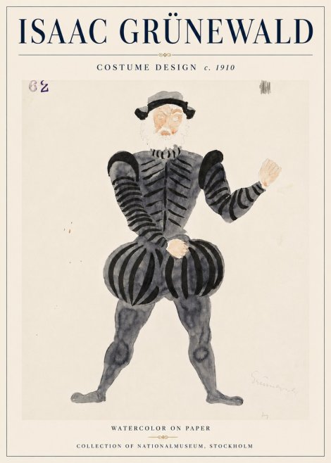 Isaac Grünewald Costume Design C. 1910 No6 - Plakát