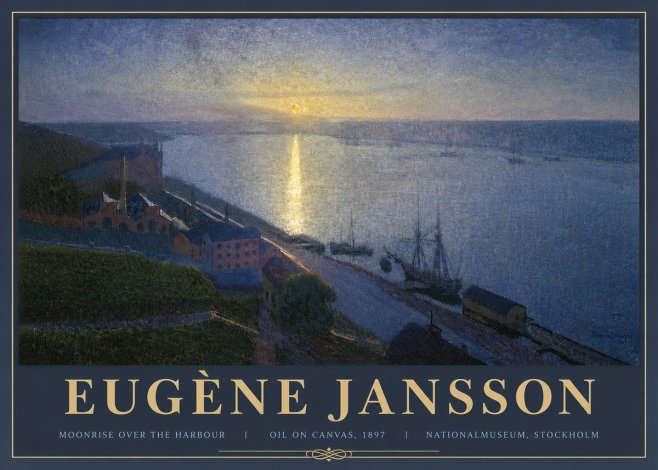 Eugène Jansson Moonrise over the Harbour No6 - Plakát