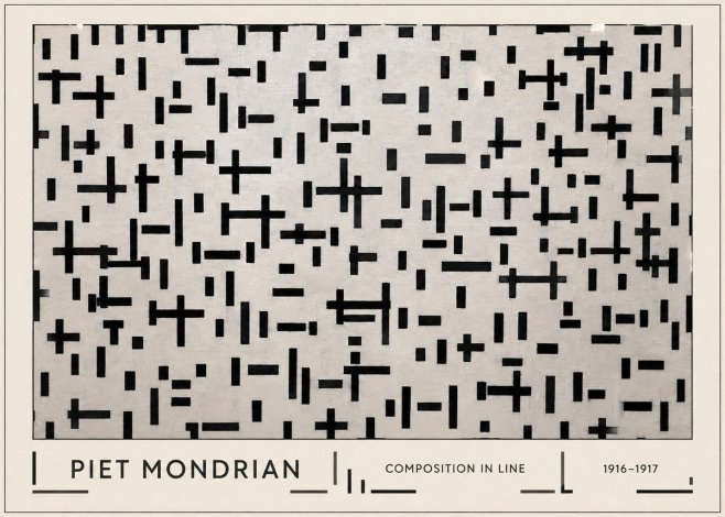 Piet Mondrian Composition in Line No1 - Plakát