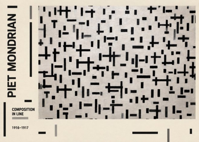 Piet Mondrian Composition in Line No2 - Plakát