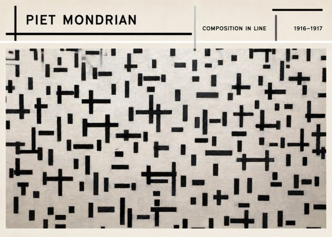 Piet Mondrian Composition in Line No3 - Plakát
