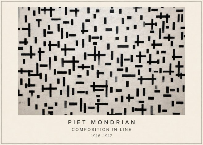 Piet Mondrian Composition in Line No4 - Plakát