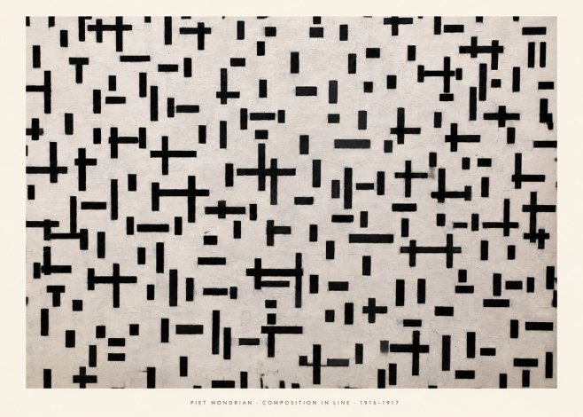 Piet Mondrian Composition in Line No5 - Plakát