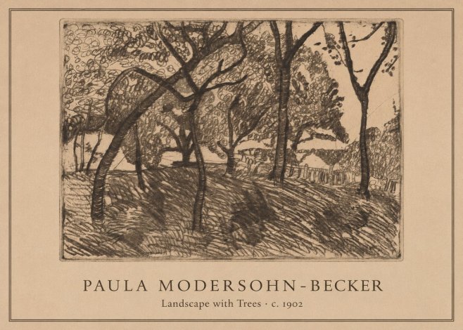 Paula Modersohn-Becker Landscape with Trees No1 - Plakát