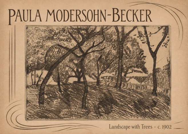 Paula Modersohn-Becker Landscape with Trees No2 - Plakát