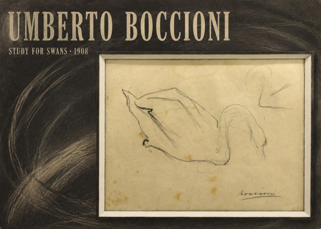 Umberto Boccioni Study for Swans No5 - Plakát