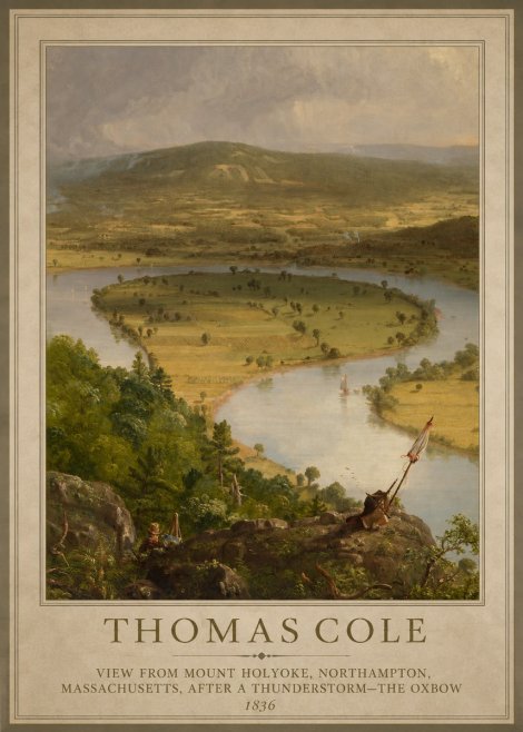 Thomas Cole View from Mount Holyoke, Northampton, Massachusetts, After a Thunderstorm—the Oxbow III No1 - Plakát
