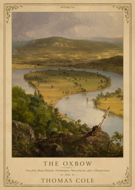 Thomas Cole View from Mount Holyoke, Northampton, Massachusetts, After a Thunderstorm—the Oxbow III No4 - Plakát