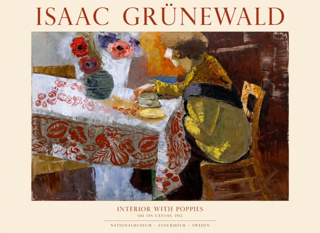 Isaac Grünewald Interior with Poppies No1 - Plakát