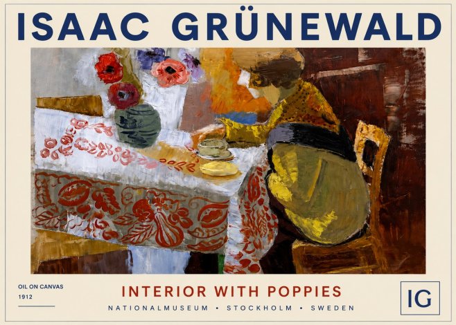 Isaac Grünewald Interior with Poppies No4 - Plakát