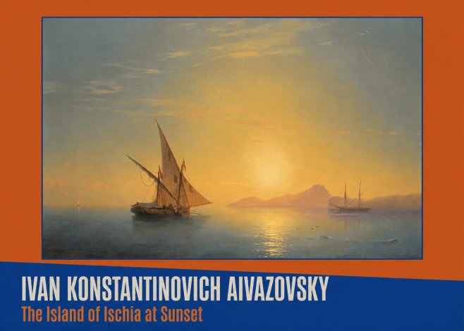 Ivan Konstantinovich Aivazovsky The Island of Ischia at Sunset No2 - Plakát