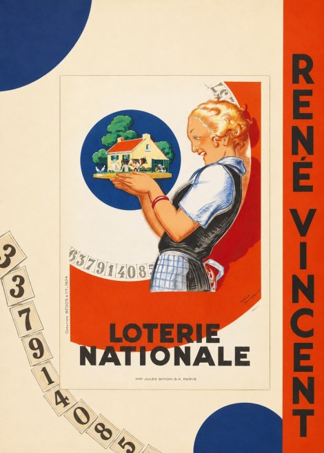 René Vincent Lotterie Nationale No3 - Plakát