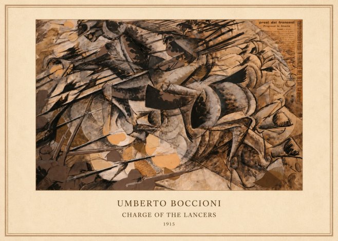 Umberto Boccioni Charge of the Lancers No4 - Plakát