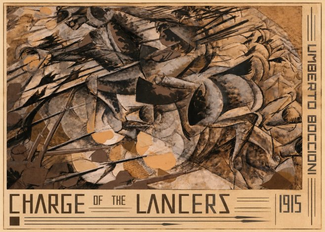 Umberto Boccioni Charge of the Lancers No5 - Plakát