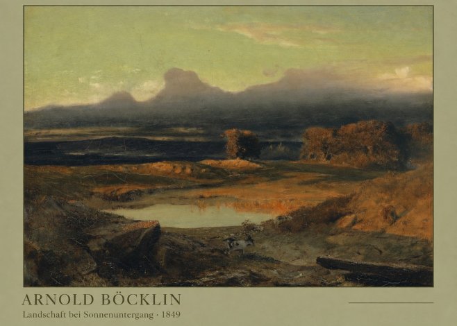 Arnold Böcklin Landschaft Bei Sonnenuntergang No4 - Plakát