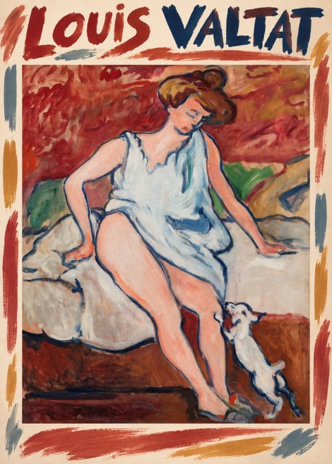 Louis Valtat Woman with a Dog No1 - Plakát