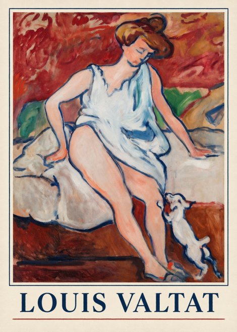 Louis Valtat Woman with a Dog No2 - Plakát