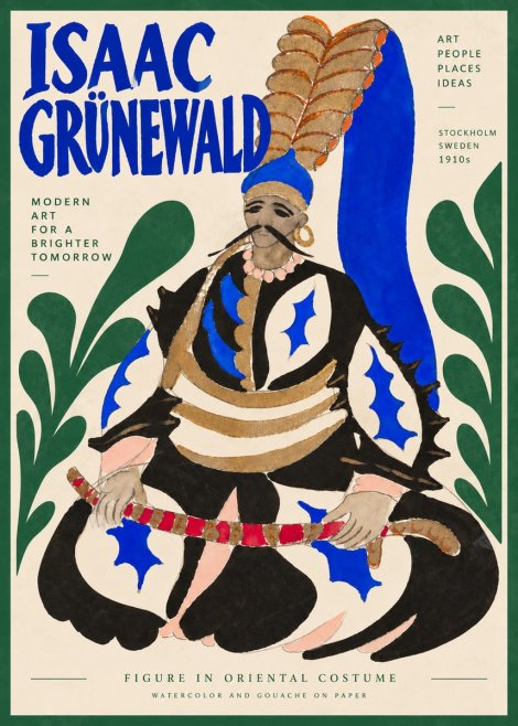 Isaac Grünewald Figure in Oriental Costume No4 - Plakát