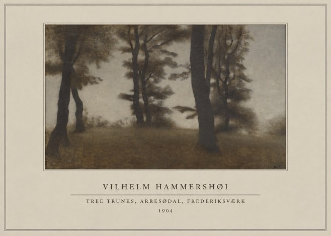 Vilhelm Hammershøi Tree Trunks, Arresødal, Frederiksværk No4 - Plakát