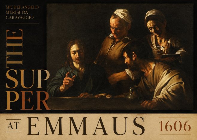 Michelangelo Merisi da Caravaggio The Supper at Emmaus I No5 - Plakát