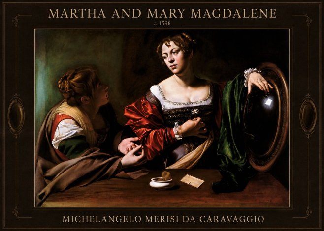 Michelangelo Merisi da Caravaggio Martha and Mary Magdalene No1 - Plakát