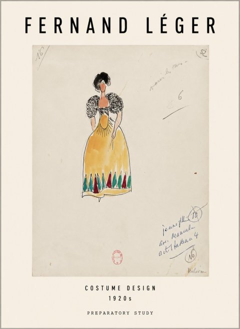Fernand Léger Costume Design 1920S Preparatory Study No1 - Plakát