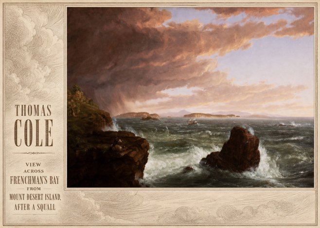 Thomas Cole View Across Frenchman's Bay from Mount Desert Island, After a Squall II No3 - Plakát