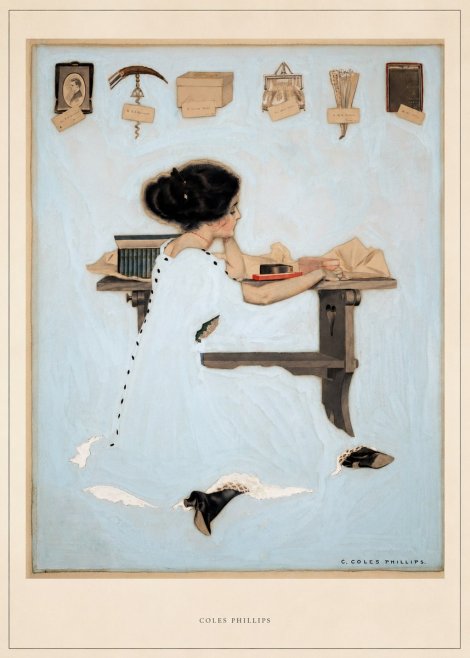 Coles Phillips Thinking of Him No4 - Plakát