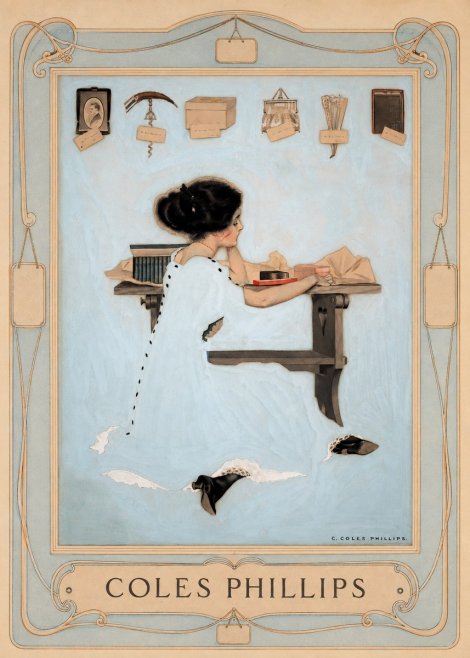 Coles Phillips Thinking of Him No5 - Plakát