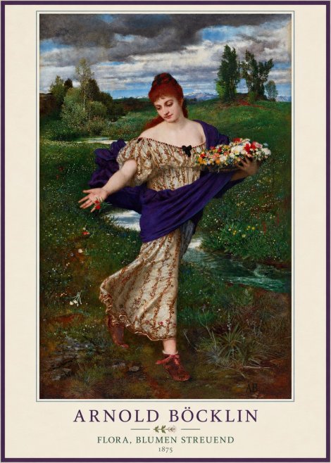 Arnold Böcklin Flora, Blumen Streuend II No4 - Plakát