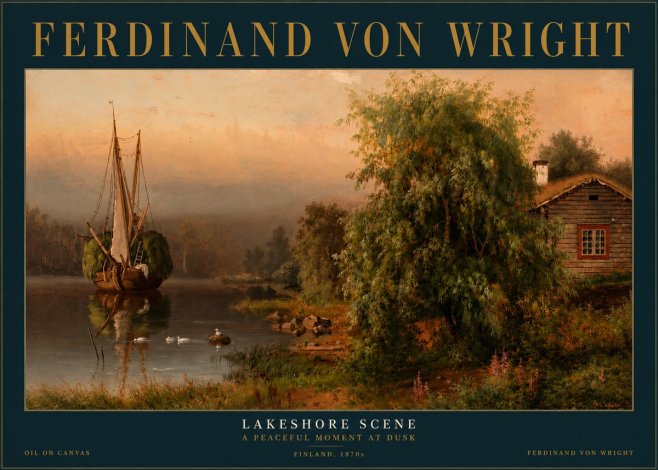 Ferdinand von Wright Lakeshore Scene No3 - Plakát