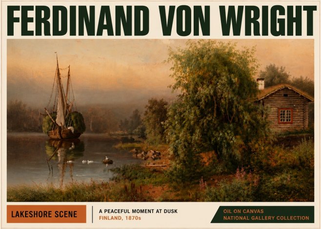 Ferdinand von Wright Lakeshore Scene No5 - Plakát