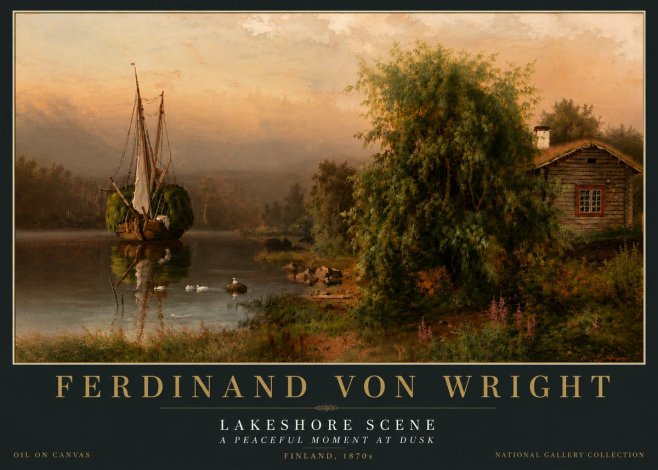 Ferdinand von Wright Lakeshore Scene No6 - Plakát