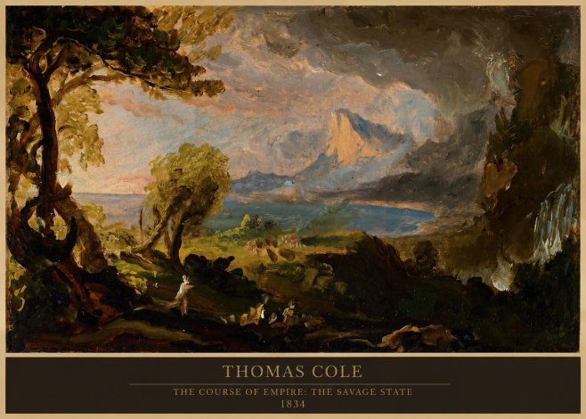 Thomas Cole The Course of Empire: the Savage State II No6 - Plakát