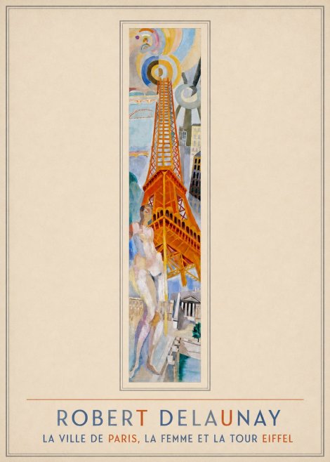 Robert Delaunay La Ville De Paris, La Femme Et La Tour Eiffel No4 - Plakát