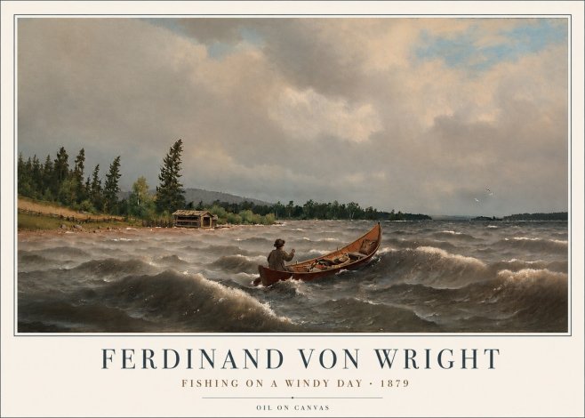 Ferdinand von Wright Fishing on a Windy Day No3 - Plakát