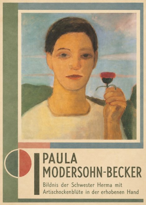 Paula Modersohn-Becker Bildnis Der Schwester Herma Mit Artischockenblüte in Der Erhobenen Hand No2 - Plakát