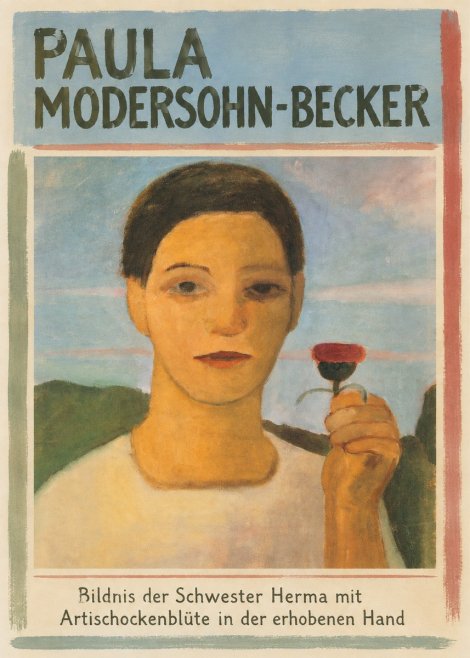 Paula Modersohn-Becker Bildnis Der Schwester Herma Mit Artischockenblüte in Der Erhobenen Hand No5 - Plakát