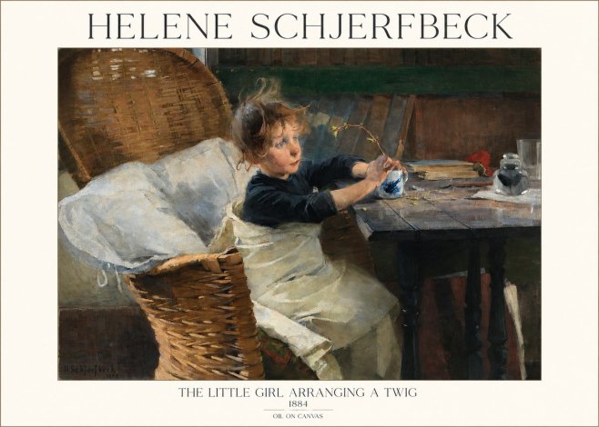 Helene Schjerfbeck The Little Girl Arranging a Twig No1 - Plakát