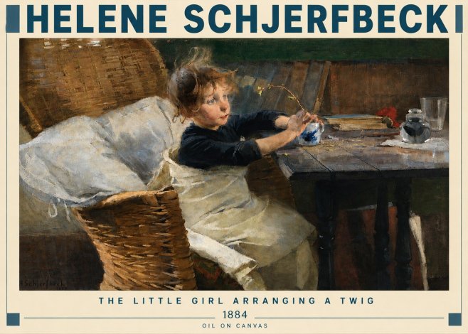 Helene Schjerfbeck The Little Girl Arranging a Twig No3 - Plakát
