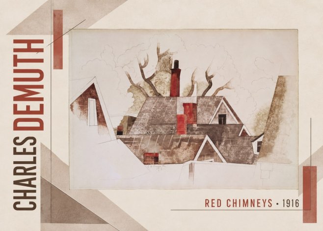 Charles Demuth Red Chimneys No3 - Plakát