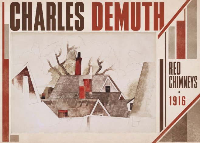 Charles Demuth Red Chimneys No4 - Plakát