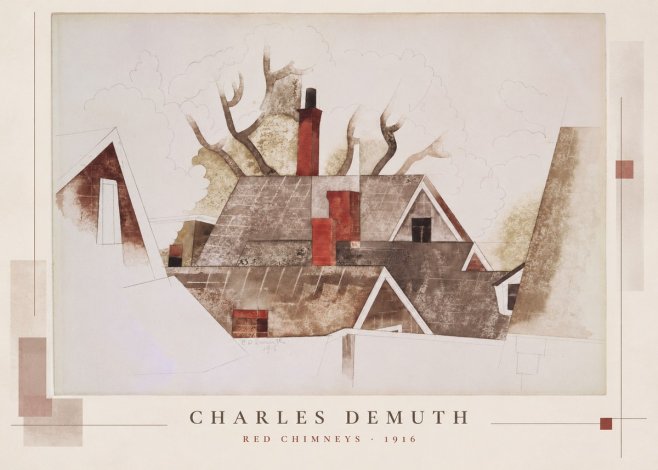 Charles Demuth Red Chimneys No5 - Plakát