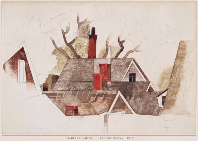 Charles Demuth Red Chimneys No6 - Plakát