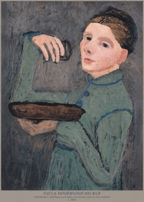 Paula Modersohn-Becker Selbstbildnis, Halbfigur Nach Links, Eine Schale Und Ein Glas Haltend No6 - Plakát