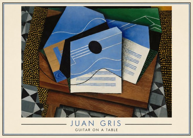 Juan Gris Guitar on a Table No6 - Plakát