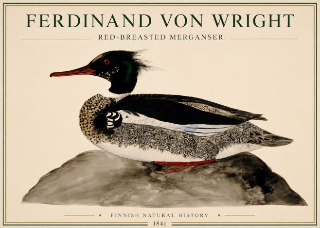 Ferdinand von Wright Red-breasted Merganser No1 - Plakát